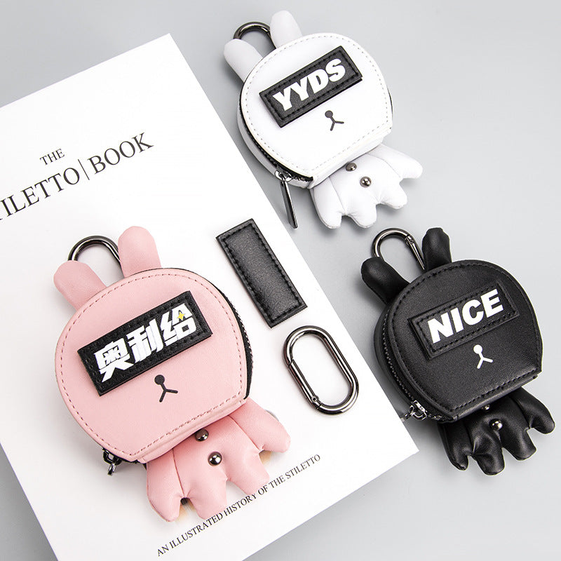 Wholesale Microfiber Expression Rabbit Zero Wallet Keychain